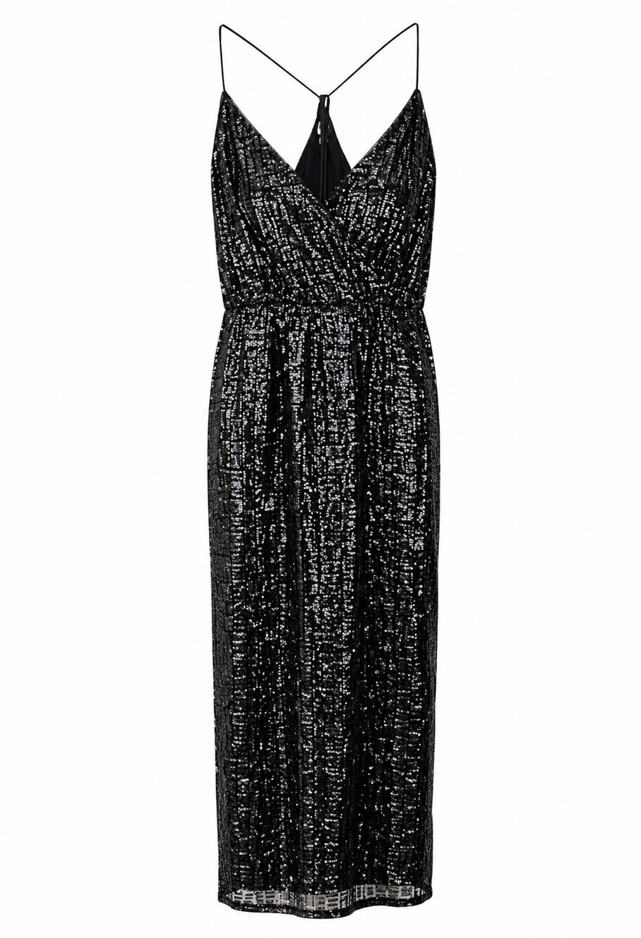 SAYLOR Black Sequin Midi Dress Size Large